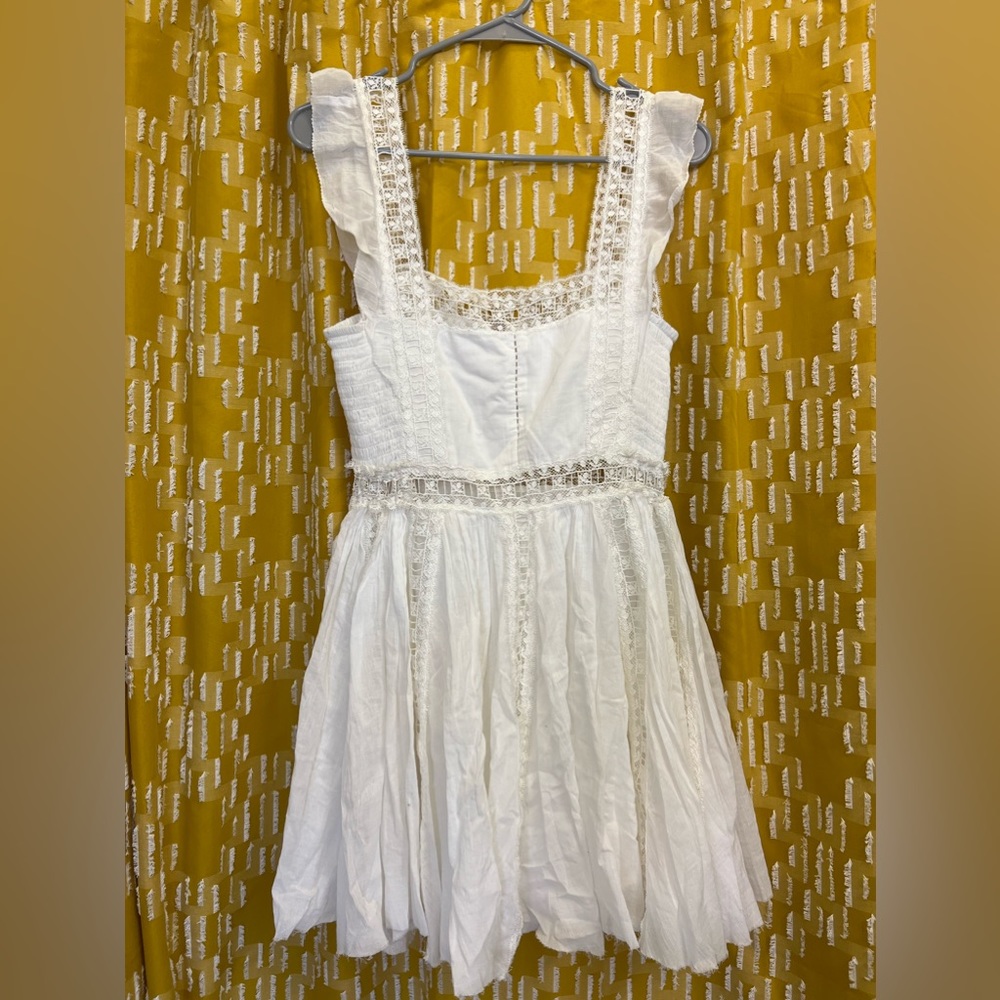 Free People White Lace Mini Dress